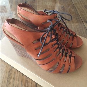 Cole Haan Leather Lace-Up Wedge